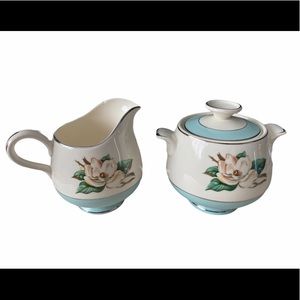 Lifetime China Co. Turquoise Creamer and Sugar